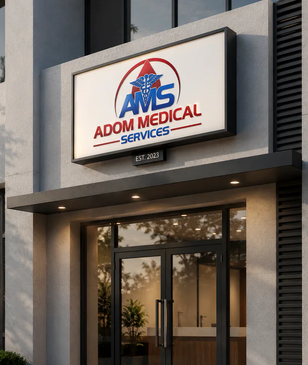 Outdoor business signage design with brand logo display